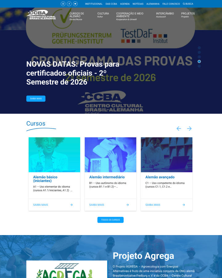 Site institucional da CCBA